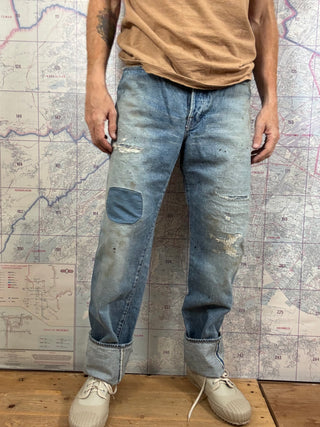 0815 Loose Wide Fit Jeans 6 años 13.5 oz selvedge Omoto Denim