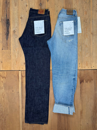 0815 Loose Wide Fit Jeans 6 años 13.5 oz selvedge Omoto Denim
