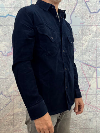 Camisa Western Indigo Corduroy Pure Blue Japan