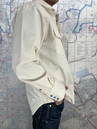 F3512 Camisa Western Ecru FOB Factory