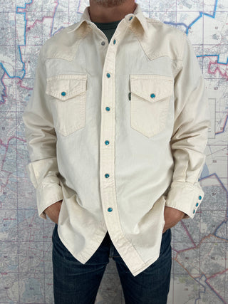 F3512 Camisa Western Ecru FOB Factory