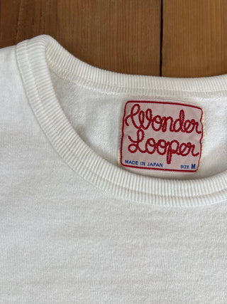 Recycled Cotton Slub T shirt Wonder Looper Camiseta Blanca