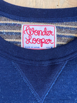Sudadera Fleeced Natural Real Indigo Wonderlooper