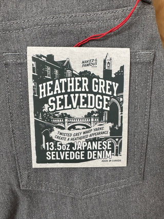 Weird Guy Heather Gray 13.5 oz Naked and Famous Denim
