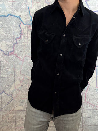 Camisa Western de pana Pure Blue Japan black + Indigo
