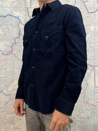 Camisa Western Indigo Corduroy Pure Blue Japan