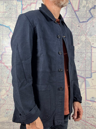 French Chore Jacket Navy Moleskin Vetra Chaqueta