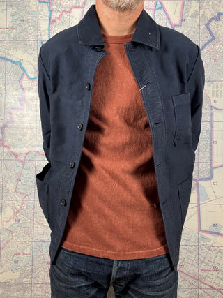 French Chore Jacket Navy Moleskin Vetra Chaqueta