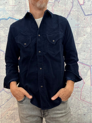 Camisa Western Indigo Corduroy Pure Blue Japan