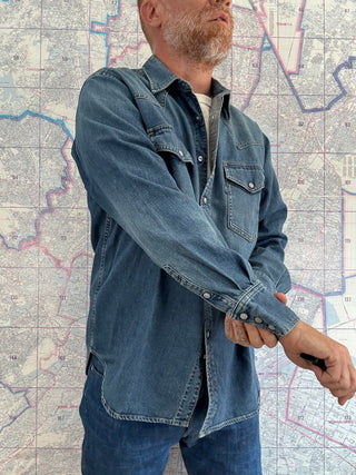 F3506 Denim Western Shirt FOB Factory