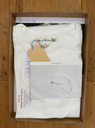 Merz b. Schwanen 1950´s.01 Loopwheel Camiseta Blanca