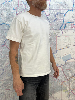 Recycled Cotton Slub T shirt Wonder Looper Camiseta Blanca