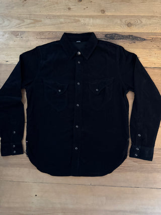 Camisa Western de pana Pure Blue Japan black + Indigo