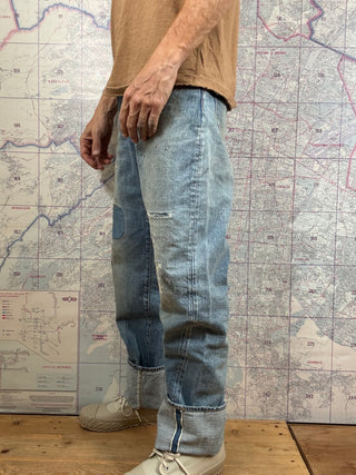 0815 Loose Wide Fit Jeans 6 años 13.5 oz selvedge Omoto Denim