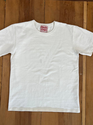 Recycled Cotton Slub T shirt Wonder Looper Camiseta Blanca