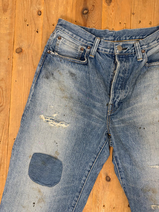 0815 Loose Wide Fit Jeans 6 años 13.5 oz selvedge Omoto Denim
