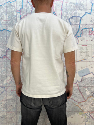 Recycled Cotton Slub T shirt Wonder Looper Camiseta Blanca