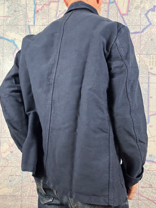 French Chore Jacket Navy Moleskin Vetra Chaqueta