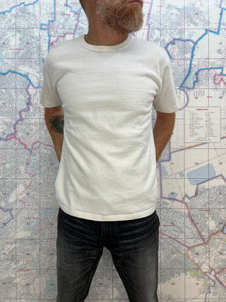 Recycled Cotton Slub T shirt Wonder Looper Camiseta Blanca