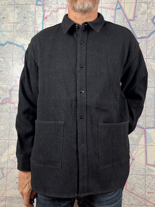 Sashiko Sobre Camisa Negra Japan Blue Jeans