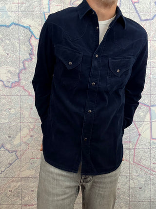 Camisa Western Indigo Corduroy Pure Blue Japan