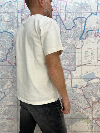 Recycled Cotton Slub T shirt Wonder Looper Camiseta Blanca