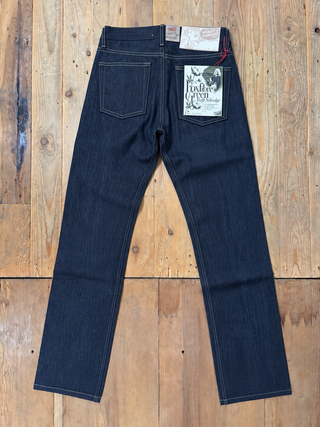 Foxfibre Green Weft Weird Guy jeans Naked and Famous Denim
