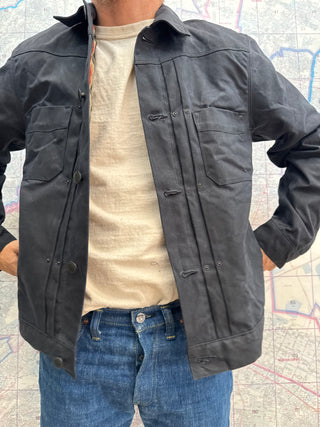 RJ-1 Riders jacket Waxed Canvas Black Freenote Cloth