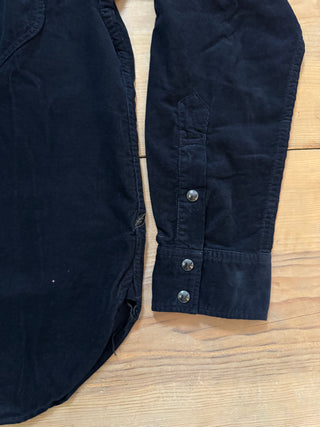 Camisa Western de pana Pure Blue Japan black + Indigo