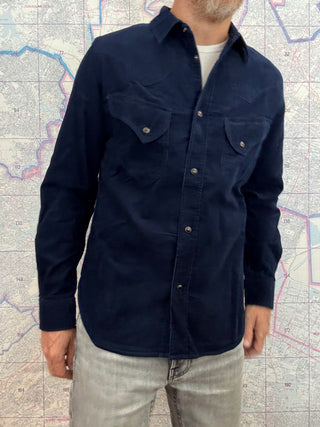 Camisa Western Indigo Corduroy Pure Blue Japan