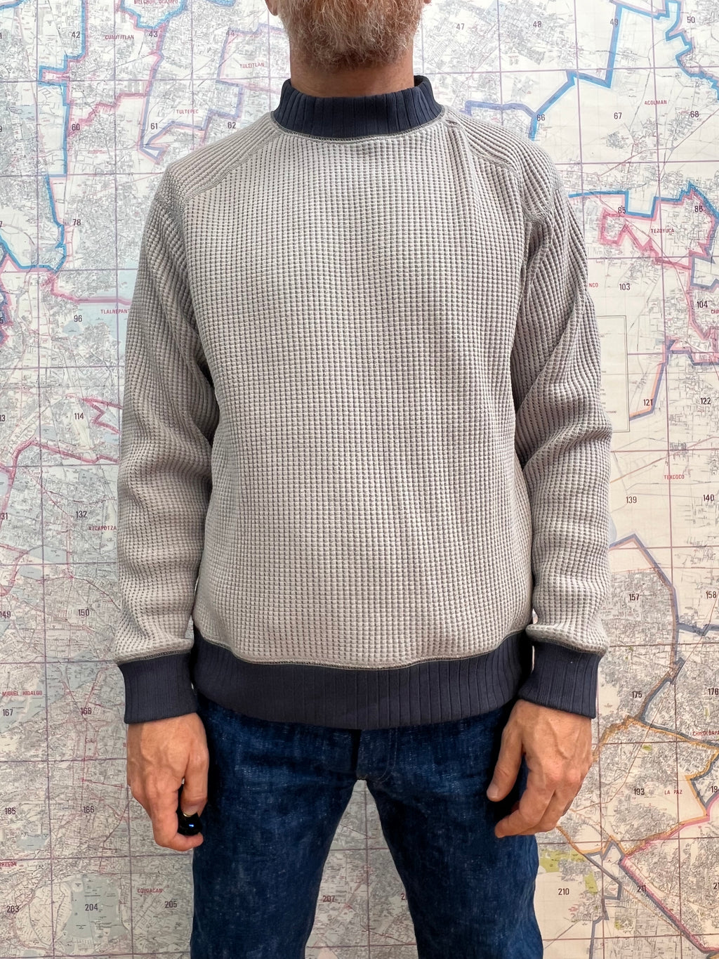 Waffle  Navy Jackman Suéter