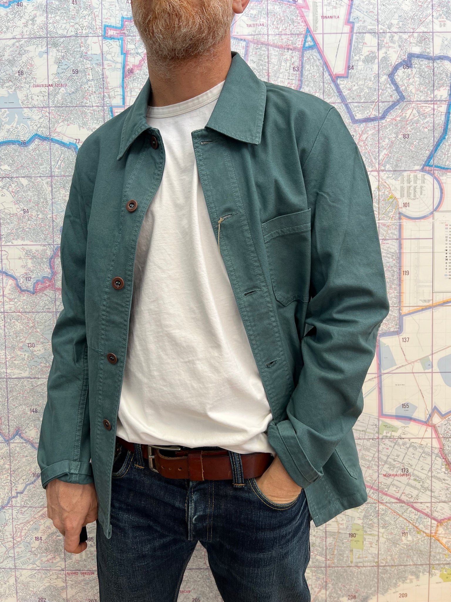 Vetra French Chore Jacket Eucalyptus