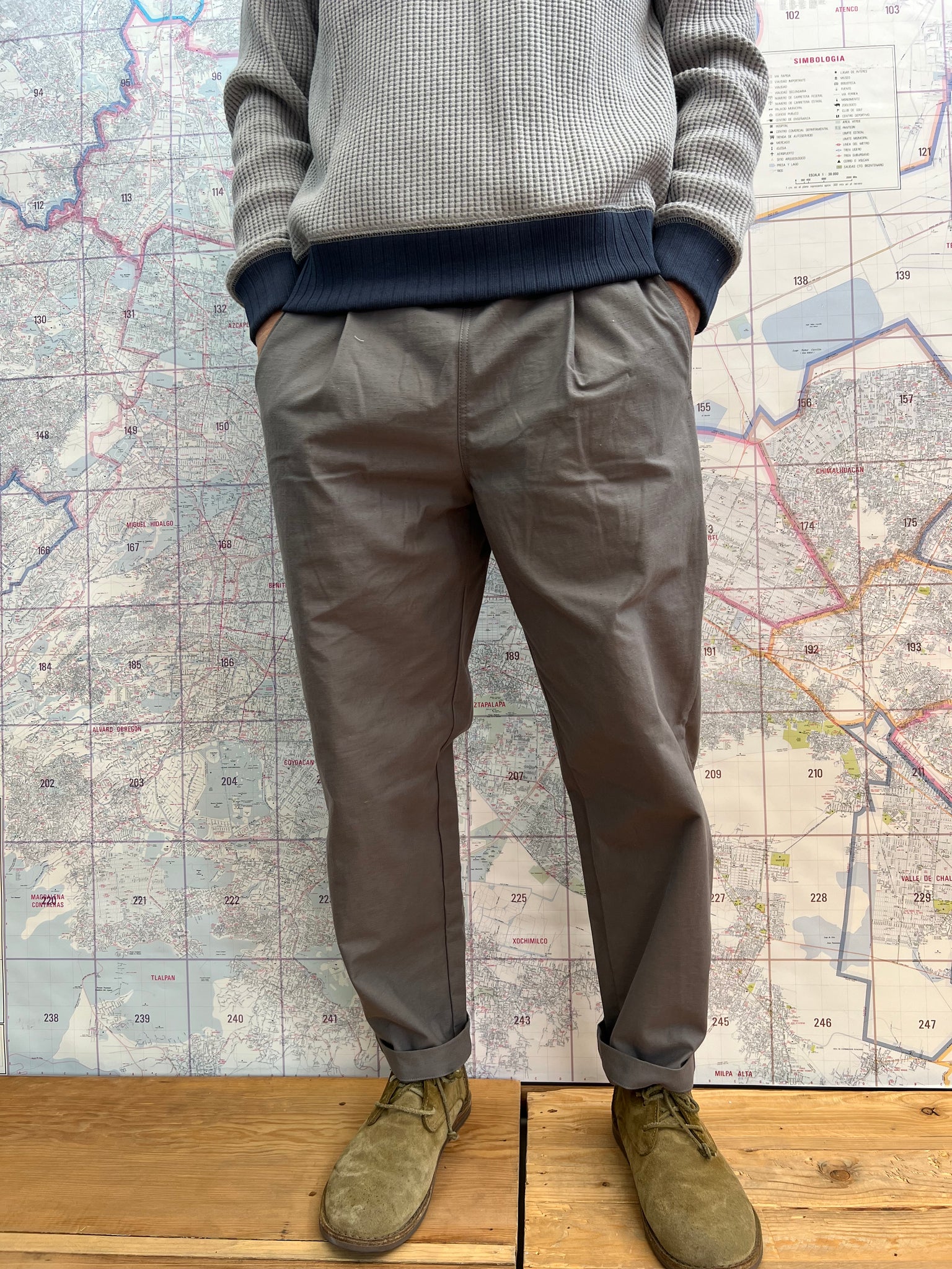 Back Nep Umps Pants True Grey JM4507 Jackman