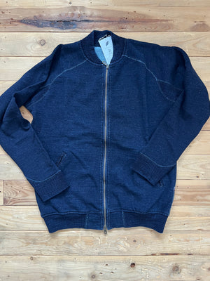 Indigo Zipper Sweatshirt Pure Blue Japan