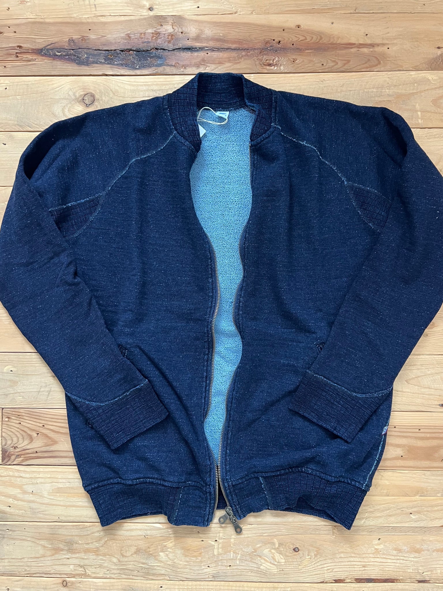 Indigo Zipper Sweatshirt Pure Blue Japan